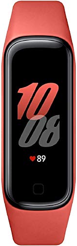 Samsung Galaxy Fit2 Rosso con Accelerometro, Giroscopio, Monitoraggio Frequenza cardiaca, Tracker allenamento, Display 1.1' AMOLED, batteria 159 mAh [Versione...