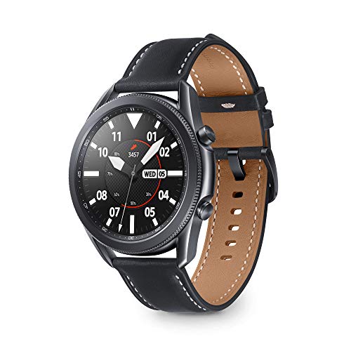 Samsung Galaxy Watch3 Smartwatch Bluetooth, cassa 45mm acciaio, cinturino pelle, Saturimetro, Rilevamento cadute, Monitoraggio sport, Batteria 340 mAh, IP68, Nero...